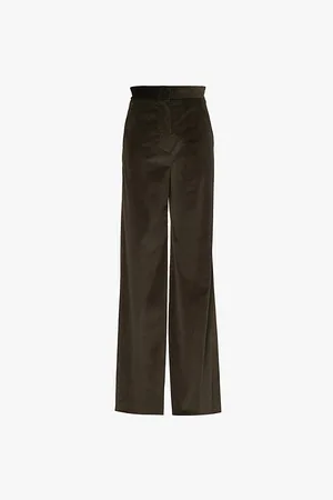 Max Mara Tritone Ribbed-velvet-texture Stretch-cotton Trousers