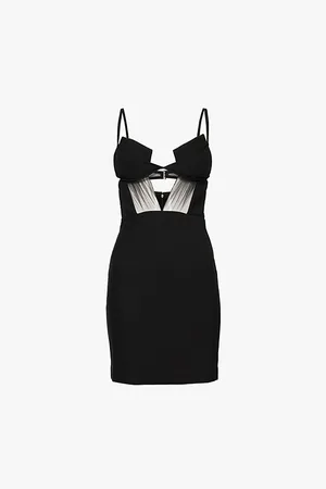 Nensi Dojaka Rectangle Front Cut-out Stretch-woven Mini Dress