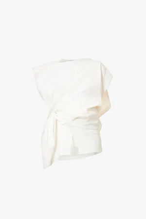Issey Miyake Enclothe Boat-neckline Draped Silk Top