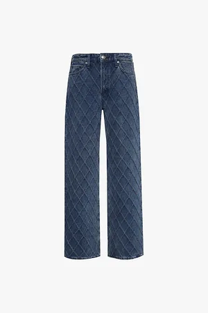 RAG&BONE The Logan Quilted Straight-leg Mid-rise Denim-blend Jeans