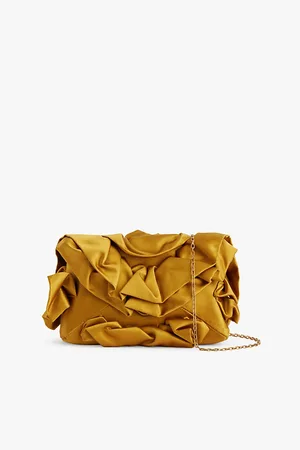 DRIES VAN NOTEN Ruffled Chain-shoulder-strap Silk Shoulder Bag