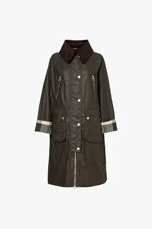 Barbour Ebberston Zip-and-buttoned-pockets Relaxed-fit Waxed-cotton Jacket
