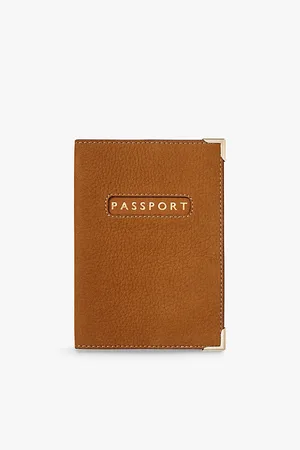 ASPINAL OF LONDON Foiled-slogan Leather Passport Holder