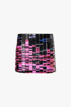 The Attico Sequin Mid-rise Stretch-woven Mini Skirt