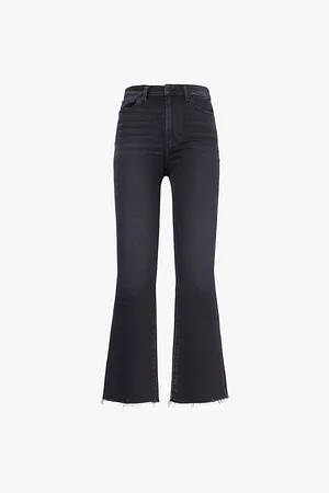 Paige Claudine Flared-leg High-rise Denim-blend Jeans