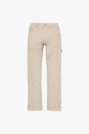 The Couture Club Twill Rivet-detail Relaxed-fit Carpenter Cotton Trousers