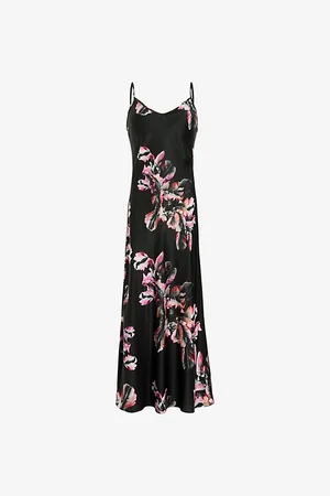 AllSaints Bryony Floral-print Regular-fit Recycled-polyester Maxi Dress