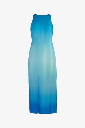 Ro&Zo Camilla Round-neck Ombre-print Recycled-polyester Maxi Dress