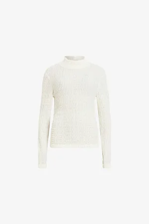 AllSaints Connie Francesco Long-sleeve Crinkle Stretch-cotton Top