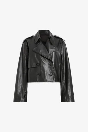 AllSaints Hendry Relaxed-fit Cropped Leather Trench
