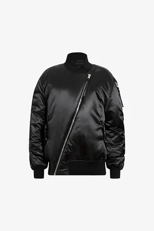 AllSaints Roomer Asymmetric-zip Relaxed-fit Bomber Jacket