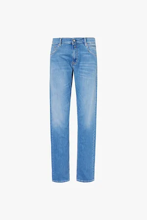 Replay Mickym Whiskering Straight-leg Slim-fit Stretch-denim Jeans