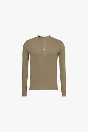 Tom Ford Henley Ribbed Stretch-woven Top