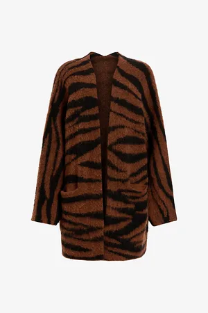 AllSaints Zoe Tiger-print Relaxed-fit Stretch Wool-blend Cardigan