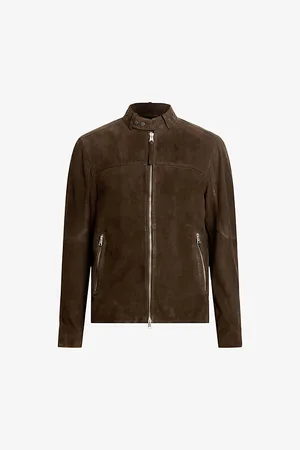 AllSaints Cora Round-neck Regular-fit Suede Jacket