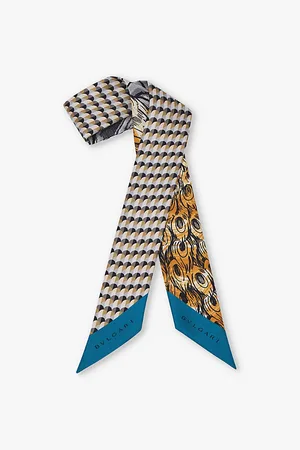 Bvlgari Heritage Mythology Mini Shelley Graphic-print Silk-twill Scarf