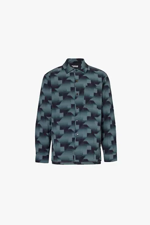 DRIES VAN NOTEN Lightly-padded Abstract-pattern Regular-fit Woven Shirt