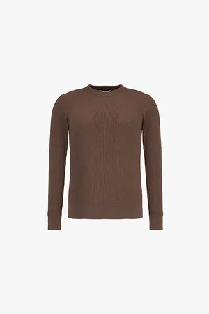 Stone Island Brand-badge Ribbed Regular-fit Wool Knitted Jumper