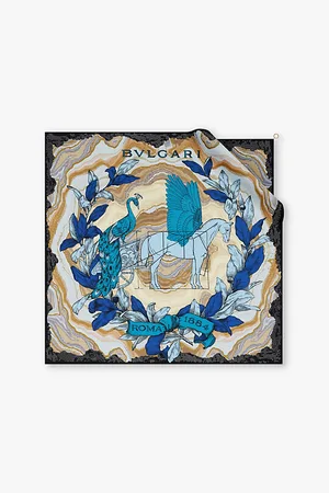 Bvlgari Heritage Mythology Graphic-print Silk-twill Scarf