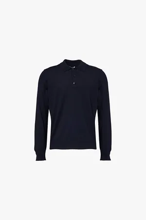 Stone Island Brand-badge Regular-fit Brushed Wool Knitted Polo Shirt