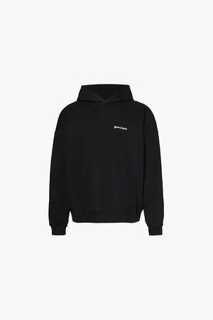 Palm Angels Brand-embroidery Kangaroo-pocket Relaxed-fit Cotton-jersey Hoody