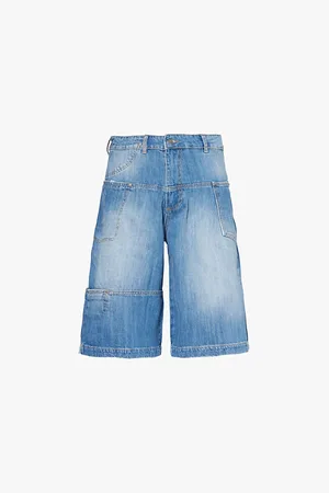 Jaded London Patch-pockets Faded Wash Relaxed-fit Denim Shorts