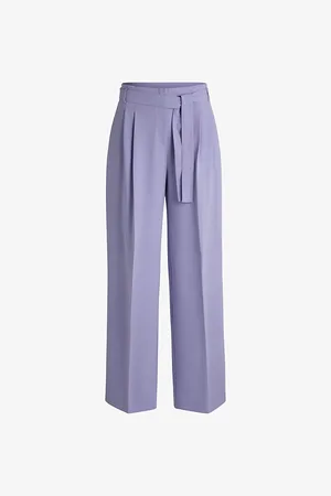 HUGO BOSS Wide-leg High-rise Belted Woven Trousers