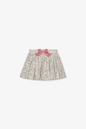 FrenchTrotters Arabella Floral-print Bow-embellished Cotton Mini Skirt 2-11 Years