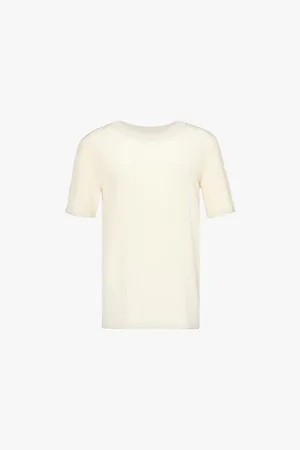 Joseph Rubin Blouse Crepe De Soie Round-neckline Silk Top
