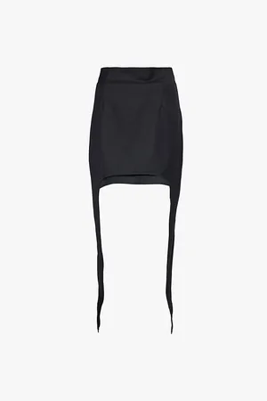 Grace High-waist Asymmetric-hem Wool-blend Mini Skirt