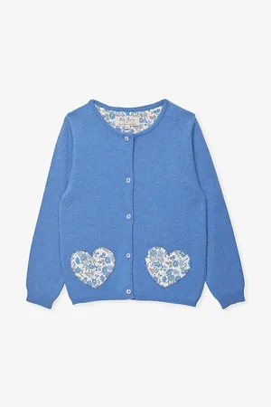 FrenchTrotters Floret Heart-appliqué Knitted Cardigan 2-11 Years