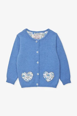 FrenchTrotters Floret Heart-appliqué Knitted Cardigan 3-24 Months
