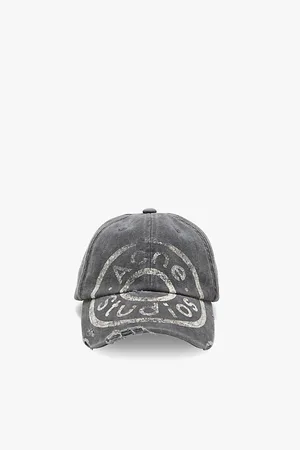 Acne Studios Brand-print Distressed Cotton Baseball Cap