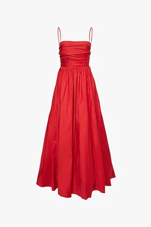 Reformation Kastoria Straight-neck Stretch-cotton Maxi Length