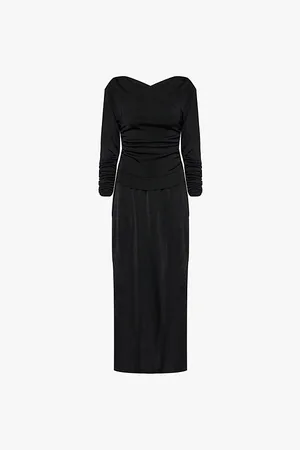 Khaite Fable Ruched Knitted Midi Dress