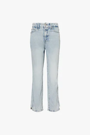 GOOD AMERICAN Good Curve Step-hem Straight-leg Stretch-denim Jeans