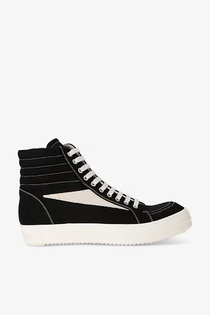 Rick Owens Vintage Contrast-stitch Canvas High-top Trainers