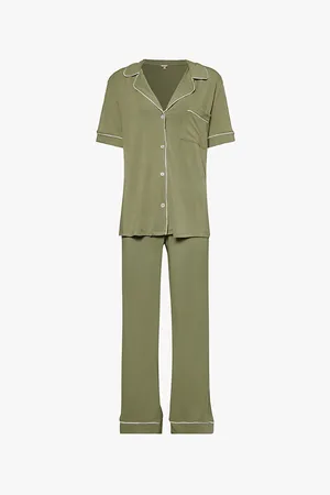 Eberjey Gisele Contrast-stripe Stretch-jersey Pyjamas