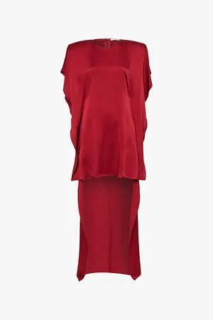 Stella McCartney Sleeveless Asymmetric Hem Woven Maxi Dress