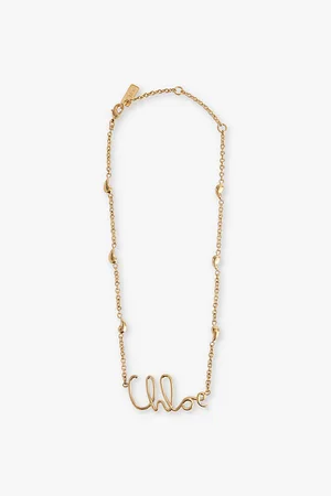 Chloé Chloé Script Brass Necklace