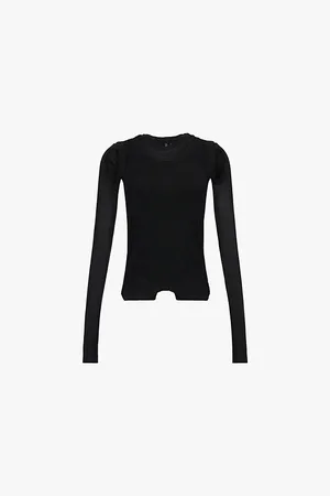 Rick Owens Cropped Banana Slim-fit Knitted Top