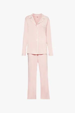 Eberjey Frida Contrast-piping Stretch-jersey Pyjamas