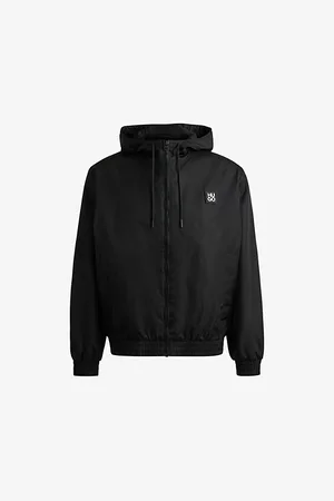 HUGO BOSS Logo-badge Zip-up Hooded Recycled-polyamide Jacket
