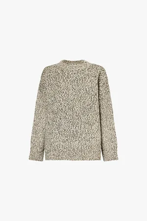 Frame Oversized Round-neck Marl Wool and Alpaca-blend Jumper