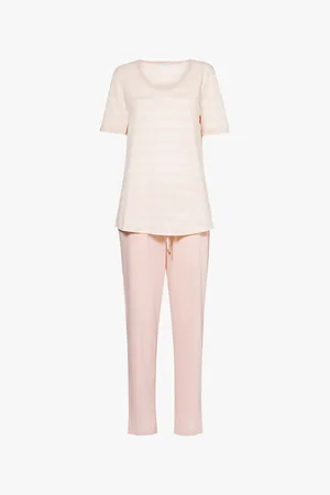 Hanro Stripe-print Cotton-blend Pyjamas