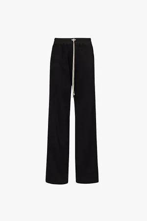Rick Owens Pusher Mid-rise Wide-leg Snap-side Cotton-jersey Jogging Bottom