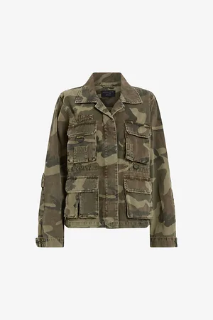AllSaints Elm Camo-print Relaxed-fit Organic-cotton Jacket
