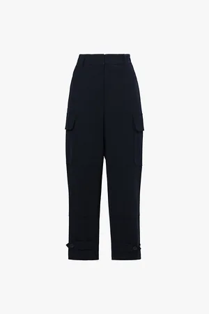 Max Mara Boris Buttoned-pockets Wide-leg High-rise Stretch-woven Blend Trousers