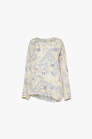 DRIES VAN NOTEN Caias Flower-print Silk-blend Blouse