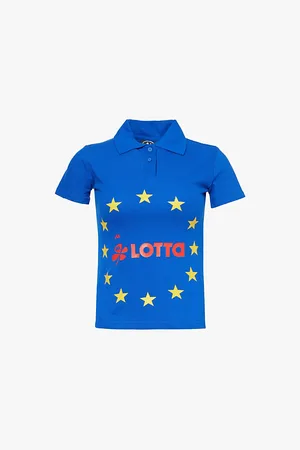 Mowalola Mowaland Euro Brand-print Slim-fit Cotton Polo Shirt